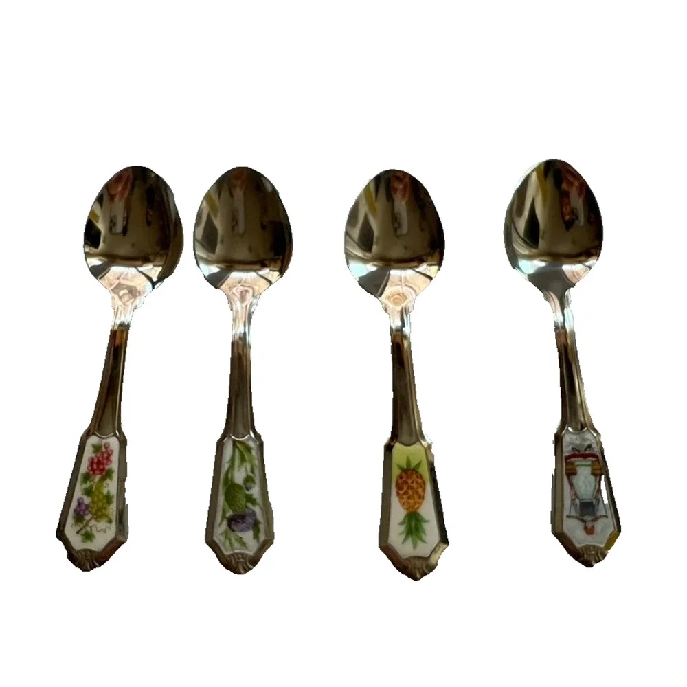 Vintage Set of 4 Avon Hospitality Spoons Collectibles Representing 4 Countries